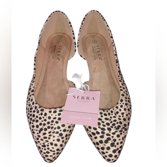 [H129] Serra Memory Foam Animal Print Flats, Size 8 - Picture 1 of 6